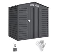 Abri De Jardin Cabanon Dim. 190l X 131l X 188h Cm Porte Verrouillable Ventilations Tôle Acier Ondulé Gris