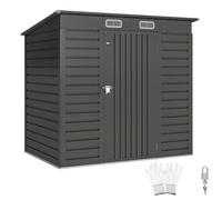 Outsunny Abri de jardin 191 x 130 x 166 cm - Porte verrouillable, ventilations, acier ondulé, gris