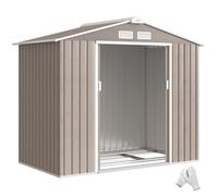 Abri de jardin - remise pour outils - cabanon porte verrouillable - dim. 213L x 130l x 185H cm - tôle d'acier gris Gris G