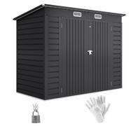 Abri de Jardin 2,7 m² - Outsunny - 249 x 121 x 183 cm - gants inclus portes doubles verrouillables ventilations tôle acier - gris