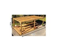 Abri de jardin 20,93 m² bois naturel Habrita tho 3562 t G