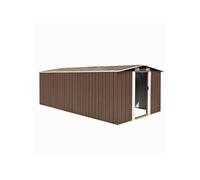Abri de jardin 257x489x181 cm Métal Marron 143351