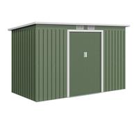 Abri de Jardin 3,6 m² Outsunny Remise à Outils avec kit de fondation en Acier galvanisé avec Portes coulissantes Vert clair