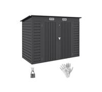 Abri de Jardin 2,7 m² - Outsunny - 249 x 121 x 183 cm - gants inclus portes doubles verrouillables ventilations tôle acier - gris