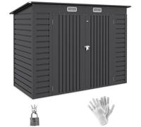 Abri de Jardin 2,7 m² - Outsunny - 249 x 121 x 183 cm - gants inclus portes doubles verrouillables ventilations tôle acier - gris