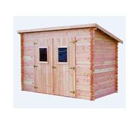 HABRITA Abri emboîté - 20 mm - Avec toiture en plaques ondulées - 5,62 m²