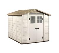 Abri résine de 6,03 m2 toit double pente d'épaisseur 22 mm EVO240 Habrita Foresta