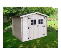 Abri de jardin 6,30m² en bois massif - Toiture en plaques ondulées