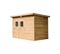 Abri bois moderne 5 m² - Foresta Nova THEORA avec panneaux et bac acier