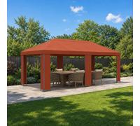 vidaXL Abri de Jardin 6 x 3 m Terre Cuite Polyester et Acier 190, Jardin et Terrasse, Salon Extérieur, Ombre d'Été, Gazebo d'Événements, Tente Indus pour Patio Confortable