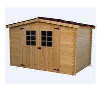 Abri de jardin 9.42m² bois naturel Habrita al3030.02n G