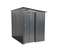 Abri de jardin adossable acier galvanisé 2.91m² avec porte coulissante et kit d'ancrage anthracite - Bray