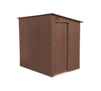 Abri de jardin adossable acier galvanisé 2.91m² avec porte coulissante et kit d'ancrage terracotta - Bray