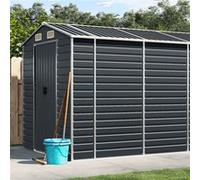 Abri de jardin anthracite 191x555x198 cm acier galvanisé