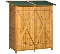 Armoire de jardin - OUTSUNNY - 140L x 75l x 157H cm - Bois de sapin pré-huilé - 2 portes verrouillables