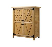 Abri De Jardin Armoire De Jardin Remise Pour Outils Sur Pied Dim. 75l X 40l X 90h Cm 3 Étagères 2 Portes Toit Tôle Bois Sapin Pré-Huilé