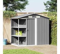 Abri de Jardin avec Etagère Marron Fer Cabine de Stockage Rangement vidaXL