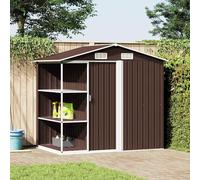 Abri de Jardin avec Etagère Marron Fer Cabine de Stockage Rangement vidaXL