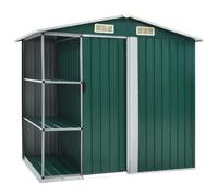 Abri De Jardin Avec Étagère Vert 205x130x183 Cm Fer