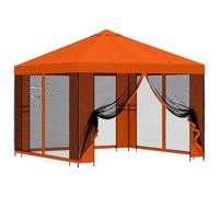 Abri de Jardin avec Parois 3 x 3 m Orange Polyester et Acier | Structure avec pieds en acier, couverture polyester imperméable, montage à deux avec tournevis, style industriel
