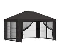 Abri De Jardin avec Parois 4 x 3 m Anthracite | Polyester et acier, look industriel, toile résistante à l'eau, montage à deux, usage saisonnier