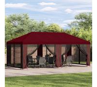 vidaXL Gazebo 6 x 3 m Orange Polyester et acier, murs latéraux et parois en filet