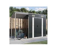 Abri de jardin avec toit prolongé anthracite 277x110,5x181 cm