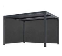 Abri de jardin bioclimatique avec rideaux manuels 10.80 m2 gris anthracite Habrita per 36r30r bi G