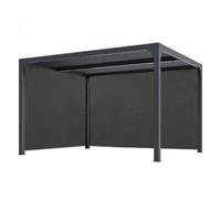 Abri de jardin bioclimatique avec rideaux manuels 10.80 m2 gris anthracite per 36r30r bi