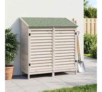 Abri de jardin blanc 106 x 56 x 113,5 cm | Bois d'épicéa massif, toit asphalte imperméable, porte à soufflet, abri extérieur