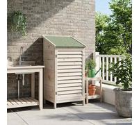 Abri de jardin blanc 59 x 56 x 113,5 cm | Bois de sapin massif, toit asphalte imperméable, porte à soufflet, pour outils extérieurs