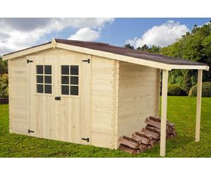 abri de jardin bois 28mm Montana Bucher 4,65x2,04m