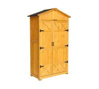 (Abri de jardin bois de sapin 6 espaces de rangement 105cm ANCOLIE