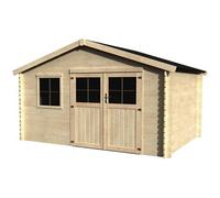 Abri de jardin bois "Flodeal" - 11.86 m² - 3.98 x 2.98 x 2.44 m - 28 mm