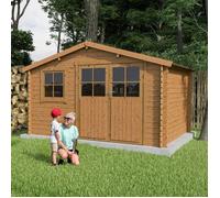 Abri de jardin bois marron 10,5 m2 Saturne