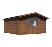 Abri De Jardin Bois 35 Mm Traité Autoclave Marron "Montlaur" - 18,9 M²