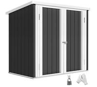 Outsunny Abri de Jardin - cabane de Jardin 1,09 m² - cabanon Rangement Outils 2 Portes verrouillables - dim. 147L x 86l x 134H cm - tôle d'acier Noir Blanc