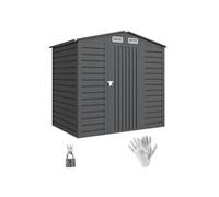 Abri De Jardin Cabanon Dim. 190l X 131l X 188h Cm Porte Verrouillable Ventilations Tôle Acier Ondulé Gris