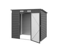 Abri de jardin cabanon dim. 191L x 130l x 166H cm porte verrouillable ventilations tôle acier ondulé gris