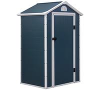 Abri De Jardin - Cabanon Porte Verrouillable, Fenêtre - Dim. 1,34l X 1,04l X 2,04h M - Résine Pp Ondulée Anthracite