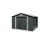 Duramax ECO 10 x 10 (9.16 m²) Abri de Jardin en Métal Galvanisé à Chaud, Abri de Stockage d'Outils, Structure de Toit Renforcée, Abri en Métal Sans Entretien, Anthracite