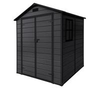 Abri de jardin ECD Germany en PP 151x182x220 cm gris foncé avec plancher résistant aux intempéries