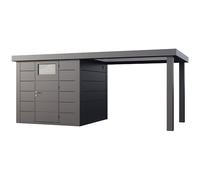 Abri de Jardin ELEGANTO 2424 lounge S fermé D - Façade L.238 x l.238 cm - lounge L.284 x l.258 cm - 5,7m² et 6,8m²