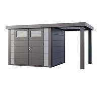 Abri de Jardin ELEGANTO 2724 lounge S ouvert D - Façade L.268 x l.238 cm - lounge L.168 x l.258 cm - 6,4 m² et 4 m²