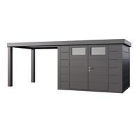 Abri de Jardin ELEGANTO 3024 lounge L ouvert G - Façade L.298 x l.238 cm - lounge L.284 x l.258 cm - 7,1 m² et 6,8 m²