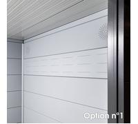 Abri de Jardin ELEGANTO 3024 lounge S fermé D fenêtre - Façade L.298 x l.238 cm - lounge L.284 x l.258 cm - 7,1 m² et 6,8 m²