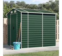 Abri de jardin en acier galvanisé 191 x 215 x 198 cm avec 4 ouvertures d'aération pour une ventilation optimale et un toit incliné - Abri en métal robuste avec espace de rangement généreux