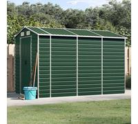 Abri de jardin en acier galvanisé 191 x 300 x 198 cm avec 4 ouvertures d'aération et toit incliné pour une évacuation optimale de l'eau, abri en métal robuste avec poignées pratiques