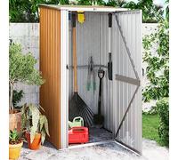 Abri de jardin en acier galvanisé avec toit incliné et porte verrouillable pour un rangement sûr, abri de jardin robuste avec grand espace de rangement, boîte à outils résistante aux intempéries