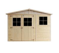 Abri de jardin en bois 11.97 m² TIMBELA - Pin / épicéa - Ep.17 mm - 324x416 cm - Construction de Panneaux - M336